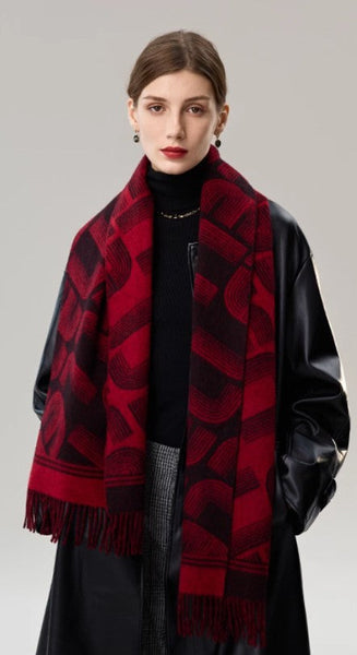 Fashion Designer Scarf, Soft Cashmere Scarf for Women, Cold Weather Scarf, Elegant Scarf, Holiday Women Scarf, Modern Wool Scarf, Warm Winter Scarf-Silvia Home Craft