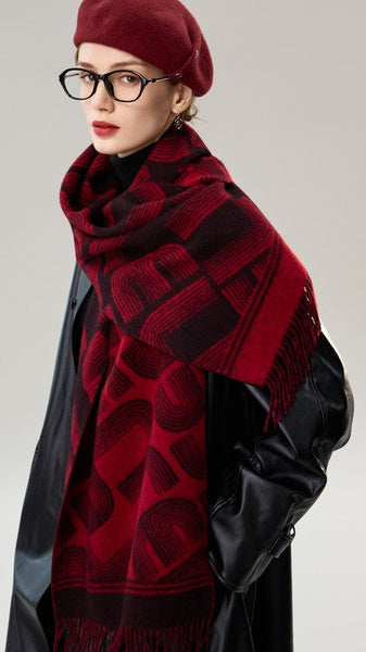 Fashion Designer Scarf, Soft Cashmere Scarf for Women, Cold Weather Scarf, Elegant Scarf, Holiday Women Scarf, Modern Wool Scarf, Warm Winter Scarf-Silvia Home Craft