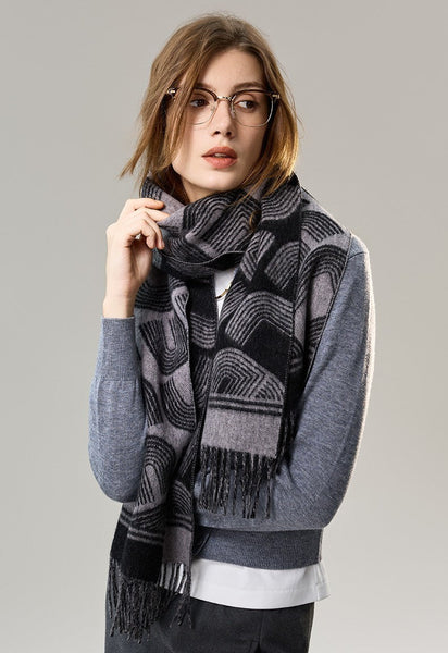 Soft Cashmere Scarf for Women, Cold Weather Scarf, Fashion Designer Scarf, Elegant Scarf, Holiday Women Scarf, Modern Wool Scarf, Warm Winter Scarf-Silvia Home Craft