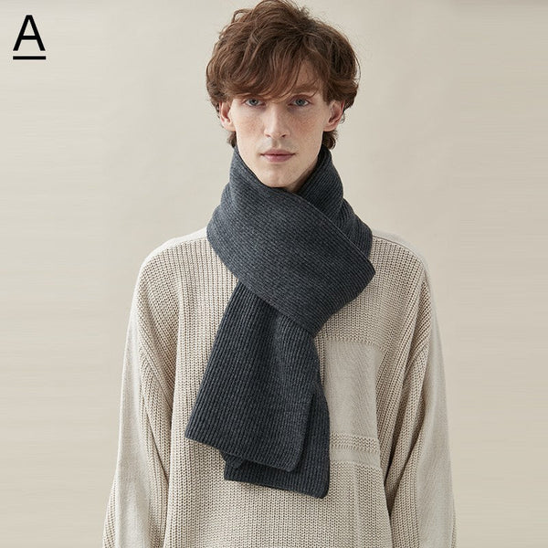 Casual Scarf Men, Men's Wool Scarf Winter, Business Wool Scarf for Gentleman, Thick Wool Scarf, Men's Winter Scarf, Formal Men Scarf Styles, Modern Fashion Scarf-Silvia Home Craft