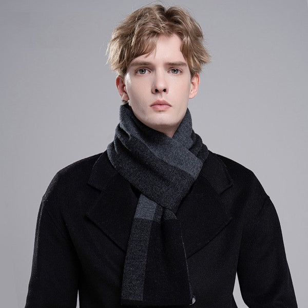 Formal Men Scarf Styles, Business Wool Scarf for Gentleman, Men's Winter Scarf, Thick Wool Scarf for Men, Modern Casual Scarf Men, Men's Wool Scarf Winter-Silvia Home Craft