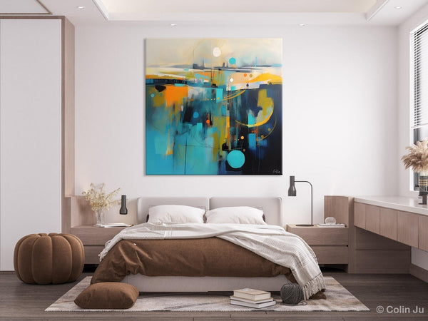 Extra Large Abstract Painting for Living Room, Acrylic Canvas Paintings, Original Modern Wall Art, Oversized Contemporary Acrylic Paintings-Silvia Home Craft