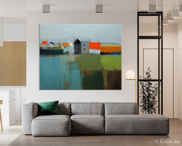 Abstract Landscape Paintings, Extra Large Canvas Painting for Living Room, Large Original Abstract Wall Art, Contemporary Acrylic Paintings-Silvia Home Craft