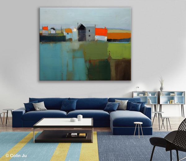 Abstract Landscape Paintings, Extra Large Canvas Painting for Living Room, Large Original Abstract Wall Art, Contemporary Acrylic Paintings-Silvia Home Craft