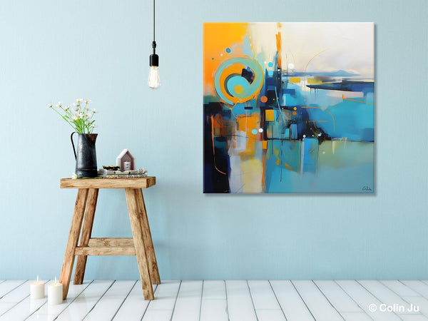 Modern Acrylic Paintings, Large Abstract Painting for Bedroom, Original Modern Wall Art Paintings, Oversized Contemporary Canvas Paintings-Silvia Home Craft