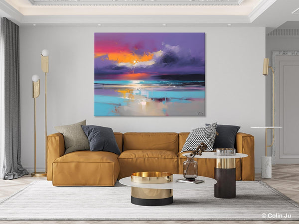 Abstract Landscape Paintings, Modern Abstract Wall Art, Extra Large Canvas Painting for Dining Room, Original Canvas Wall Art Paintings-Silvia Home Craft