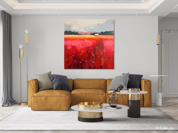 Original Landscape Paintings, Oversized Modern Wall Art Paintings, Modern Acrylic Artwork on Canvas, Large Abstract Painting for Living Room-Silvia Home Craft