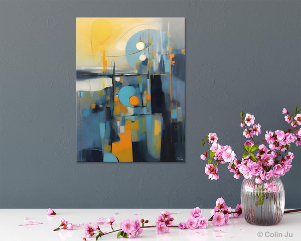 Extra Large Painting for Sale, Oversized Contemporary Acrylic Paintings, Extra Large Canvas Painting for Bedroom, Original Abstract Painting-Silvia Home Craft