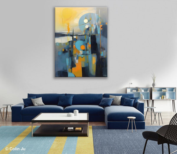 Extra Large Painting for Sale, Oversized Contemporary Acrylic Paintings, Extra Large Canvas Painting for Bedroom, Original Abstract Painting-Silvia Home Craft