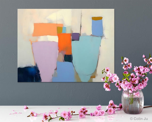 Simple Wall Painting Ideas for Living Room, Extra Large Painting on Canvas, Contemporary Acrylic Art, Original Abstract Wall Art Paintings-Silvia Home Craft