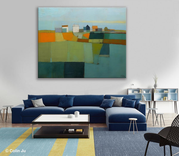 Abstract Landscape Painting on Canvas, Extra Large Landacape Wall Art for Living Room, Original Abstract Wall Art, Acrylic Painting for Sale-Silvia Home Craft