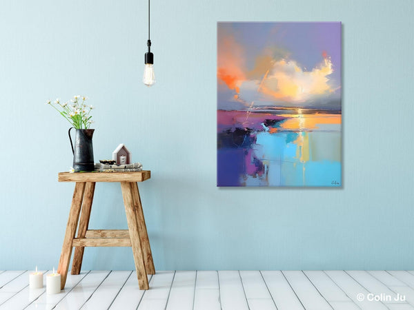 Original Landscape Paintings, Modern Paintings, Large Contemporary Wall Art, Acrylic Painting on Canvas, Extra Large Paintings for Bedroom-Silvia Home Craft