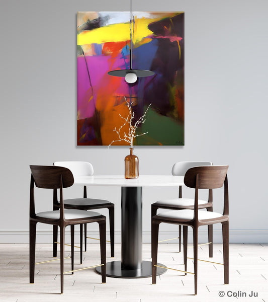 Extra Large Abstract Painting for Dining Room, Large Original Abstract Wall Art, Contemporary Acrylic Paintings, Abstract Painting on Canvas-Silvia Home Craft