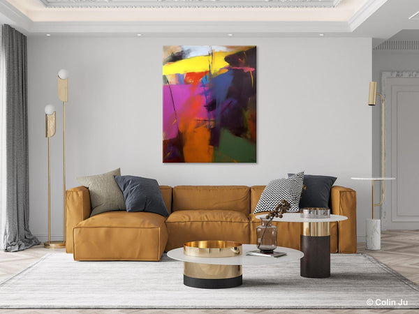 Extra Large Abstract Painting for Dining Room, Large Original Abstract Wall Art, Contemporary Acrylic Paintings, Abstract Painting on Canvas-Silvia Home Craft