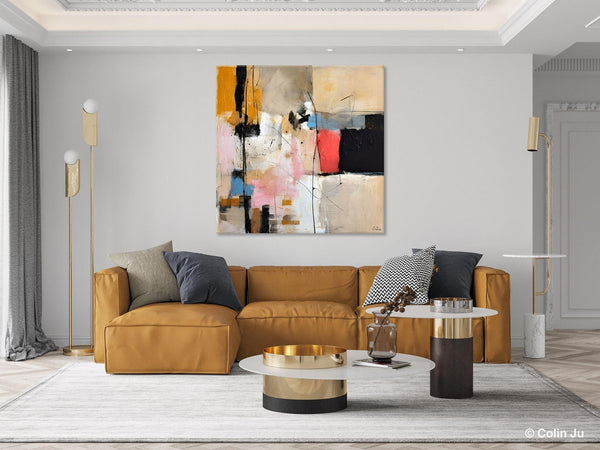 Contemporary Canvas Art, Modern Acrylic Artwork, Original Modern Paintings, Heavy Texture Canvas Art, Large Abstract Painting for Bedroom-Silvia Home Craft