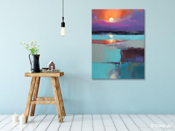 Extra Large Painting on Canvas, Oversized Contemporary Acrylic Painting, Extra Large Canvas Painting for Bedroom, Original Abstract Painting-Silvia Home Craft