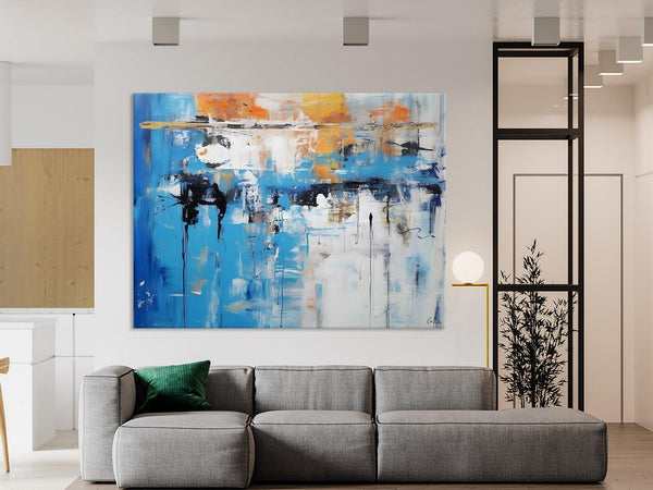 Oversized Canvas Paintings, Original Abstract Art, Modern Wall Art Ideas for Living Room, Palette Knife Painting, Contemporary Acrylic Art-Silvia Home Craft