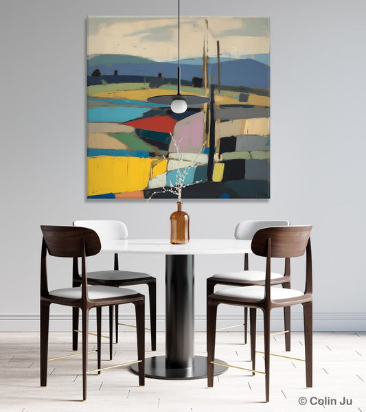 Original Landscape Wall Art Paintings, Abstract Wall Art Painting for Living Room, Landscape Canvas Paintings, Acrylic Painting on Canvas-Silvia Home Craft