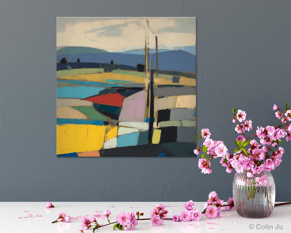 Original Landscape Wall Art Paintings, Abstract Wall Art Painting for Living Room, Landscape Canvas Paintings, Acrylic Painting on Canvas-Silvia Home Craft