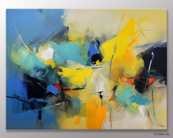 Hand Painted Canvas Art, Contemporary Acrylic Art, Oversized Canvas Paintings, Original Abstract Art, Huge Wall Art Ideas for Living Room-Silvia Home Craft