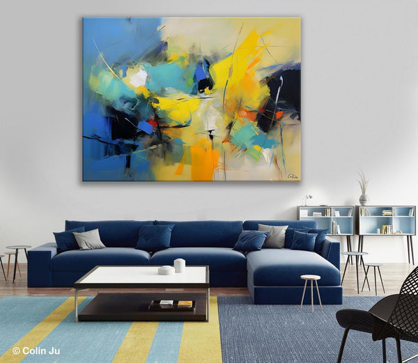 Hand Painted Canvas Art, Contemporary Acrylic Art, Oversized Canvas Paintings, Original Abstract Art, Huge Wall Art Ideas for Living Room-Silvia Home Craft