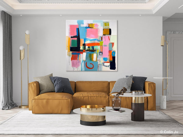 Contemporary Canvas Art, Original Modern Wall Art, Modern Canvas Paintings, Modern Acrylic Artwork, Large Abstract Painting for Dining Room-Silvia Home Craft