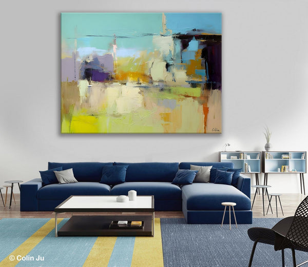 Large Acrylic Paintings on Canvas, Original Abstract Art, Contemporary Acrylic Painting on Canvas, Oversized Modern Abstract Wall Paintings-Silvia Home Craft