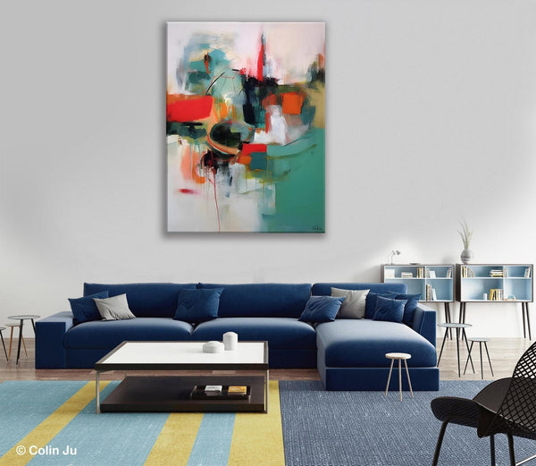 Abstract Wall Paintings, Extra Large Paintings for Dining Room, Hand Painted Canvas Art, Original Artowrk, Contemporary Wall Art Paintings-Silvia Home Craft
