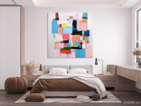 Modern Canvas Paintings, Large Abstract Art for Bedroom, Original Abstract Wall Art, Simple Modern Acrylic Artwork, Contemporary Canvas Art-Silvia Home Craft