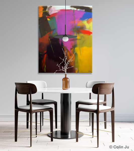 Large Original Abstract Wall Art, Contemporary Acrylic Paintings, Extra Large Abstract Painting for Dining Room, Abstract Painting on Canvas-Silvia Home Craft