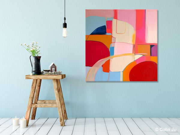 Modern Acrylic Artwork, Simple Canvas Paintings, Large Abstract Painting for Dining Room, Contemporary Canvas Art, Original Modern Wall Art-Silvia Home Craft
