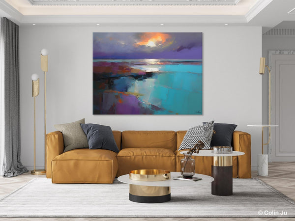 Original Landscape Abstract Painting, Landscape Canvas Paintings for Dining Room, Extra Large Modern Wall Art, Acrylic Painting on Canvas-Silvia Home Craft
