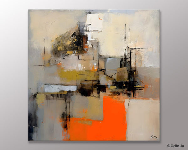 Large Abstract Art for Bedroom, Original Abstract Wall Art, Simple Modern Acrylic Artwork, Modern Canvas Paintings, Contemporary Canvas Art-Silvia Home Craft