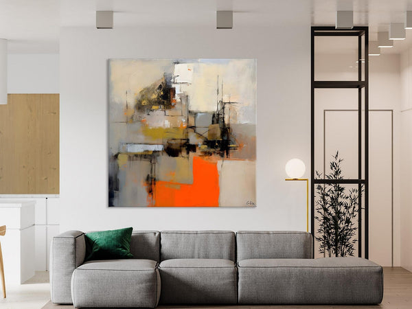 Large Abstract Art for Bedroom, Original Abstract Wall Art, Simple Modern Acrylic Artwork, Modern Canvas Paintings, Contemporary Canvas Art-Silvia Home Craft