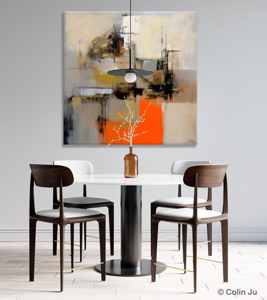 Large Abstract Art for Bedroom, Original Abstract Wall Art, Simple Modern Acrylic Artwork, Modern Canvas Paintings, Contemporary Canvas Art-Silvia Home Craft
