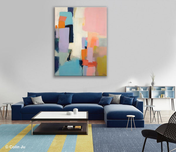 Contemporary Painting on Canvas, Large Wall Art Paintings, Simple Modern Art, Original Abstract Wall Art for sale, Simple Abstract Paintings-Silvia Home Craft