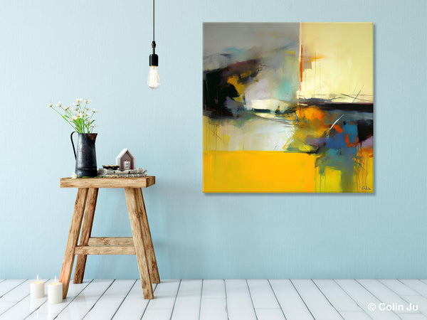 Simple Modern Acrylic Artwork, Modern Canvas Paintings, Large Abstract Art for Bedroom, Original Abstract Wall Art, Contemporary Canvas Art-Silvia Home Craft