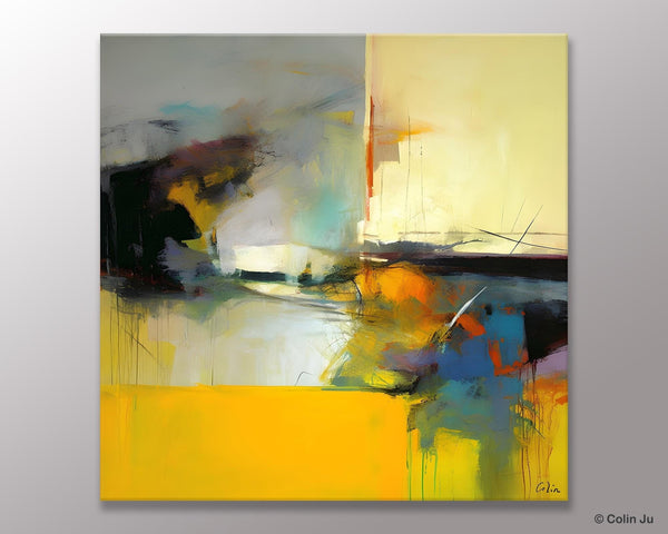 Simple Modern Acrylic Artwork, Modern Canvas Paintings, Large Abstract Art for Bedroom, Original Abstract Wall Art, Contemporary Canvas Art-Silvia Home Craft