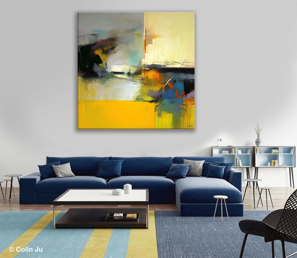 Simple Modern Acrylic Artwork, Modern Canvas Paintings, Large Abstract Art for Bedroom, Original Abstract Wall Art, Contemporary Canvas Art-Silvia Home Craft