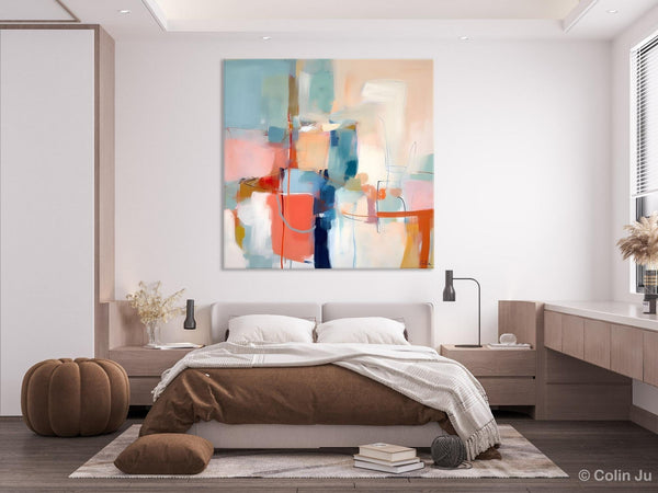 Canvas Paintings, Large Abstract Art for Bedroom, Simple Modern Acrylic Artwork, Modern Original Abstract Wall Art, Contemporary Canvas Art-Silvia Home Craft
