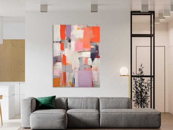 Large Painting for Dining Room, Original Canvas Artwork, Contemporary Acrylic Painting on Canvas, Simple Abstract Art, Wall Art Paintings-Silvia Home Craft