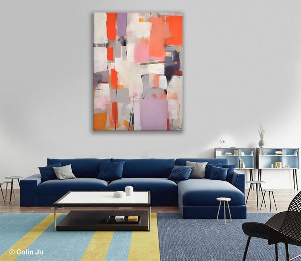 Large Painting for Dining Room, Original Canvas Artwork, Contemporary Acrylic Painting on Canvas, Simple Abstract Art, Wall Art Paintings-Silvia Home Craft