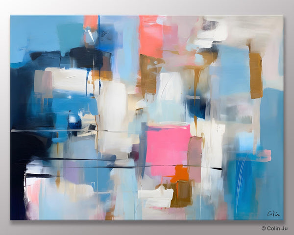 Large Wall Art Paintings, Simple Canvas Art, Contemporary Painting on Canvas, Original Canvas Wall Art for sale, Simple Abstract Paintings-Silvia Home Craft