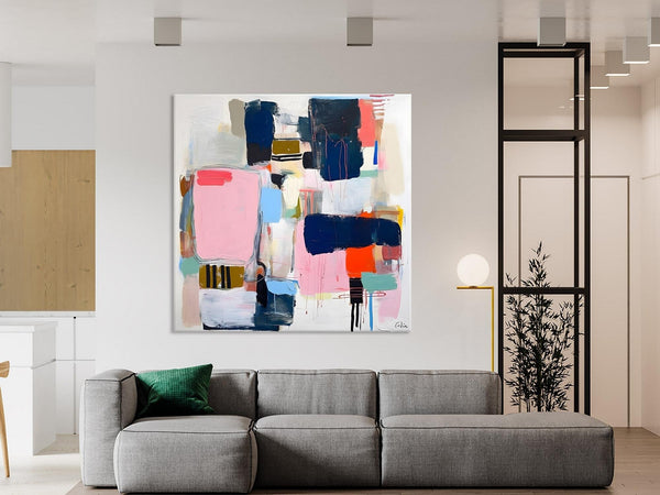 Modern Original Abstract Wall Art, Contemporary Canvas Art, Canvas Paintings, Large Abstract Art for Bedroom, Simple Modern Acrylic Artwork-Silvia Home Craft