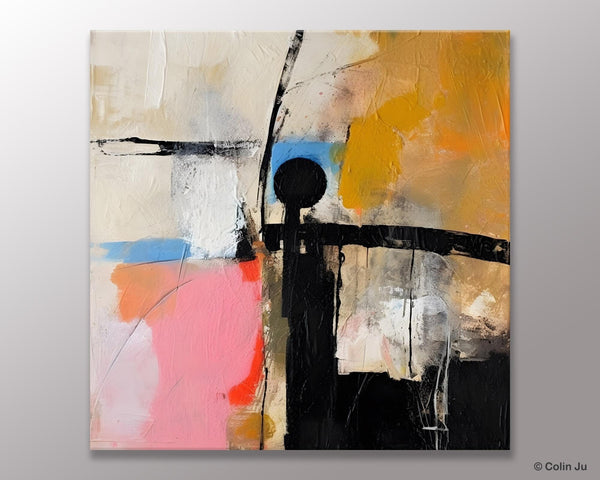 Extra Large Abstract Paintings for Bedroom, Original Modern Acrylic Wall Art, Modern Canvas Art Paintings, Abstract Wall Art for Dining Room-Silvia Home Craft