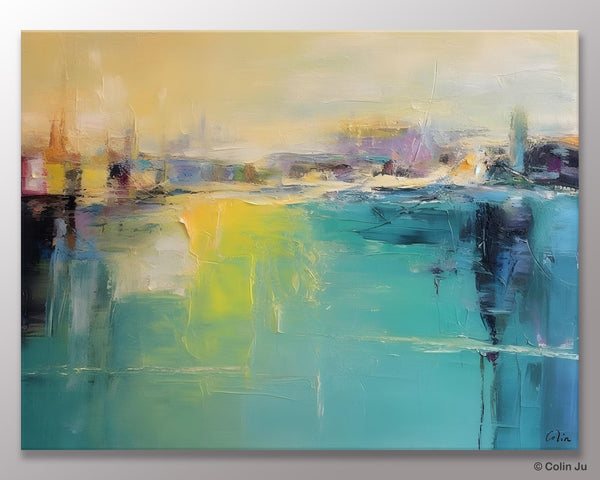 Original Canvas Artwork, Contemporary Acrylic Painting on Canvas, Large Painting for Dining Room, Simple Abstract Art, Wall Art Paintings-Silvia Home Craft