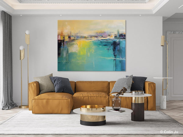 Original Canvas Artwork, Contemporary Acrylic Painting on Canvas, Large Painting for Dining Room, Simple Abstract Art, Wall Art Paintings-Silvia Home Craft