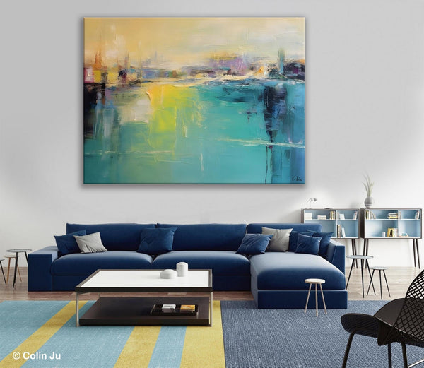 Original Canvas Artwork, Contemporary Acrylic Painting on Canvas, Large Painting for Dining Room, Simple Abstract Art, Wall Art Paintings-Silvia Home Craft