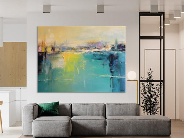 Original Canvas Artwork, Contemporary Acrylic Painting on Canvas, Large Painting for Dining Room, Simple Abstract Art, Wall Art Paintings-Silvia Home Craft