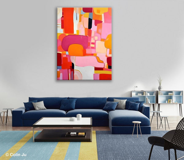 Large Modern Canvas Artwork, Original Wall Art Paintings, Large Paintings for Bedroom, Hand Painted Canvas Art, Acrylic Painting on Canvas-Silvia Home Craft